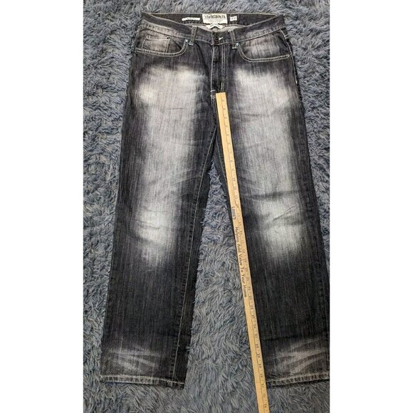 Ecko Unlimited Jeans Mens Size 32x32 Hang 'Em High Relaxed Fit Faded Dark Denim - Picture 4 of 8